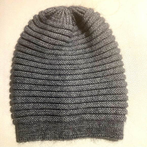 RAFFAELLO BERTINI  Acrylic Mohair and Wool Blend Ribbed Slouchy Beanie Hat - Picture 1 of 4